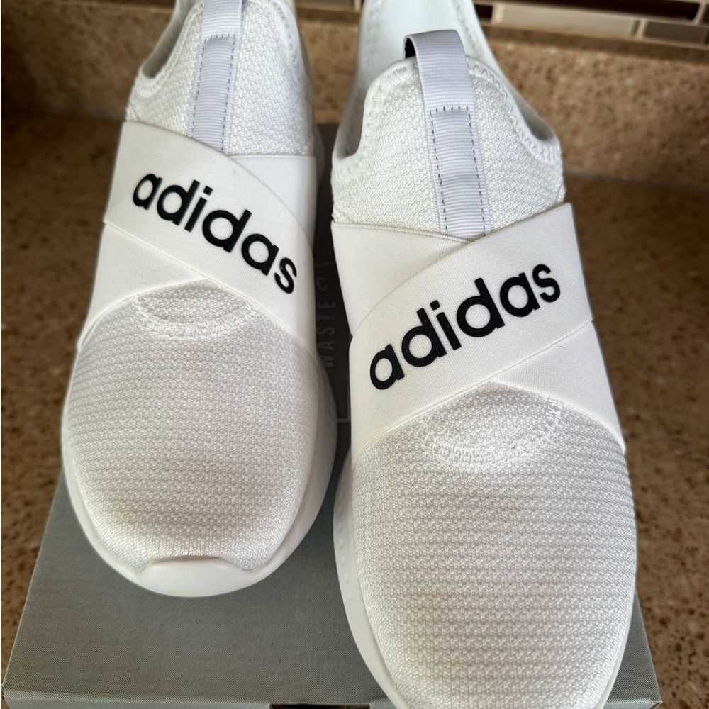 adidas White Slip-On Sneakers
